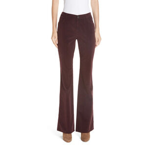 Lafayette 148 Mercer Flared Corduroy Pants in Vino Purple 6 NEW
